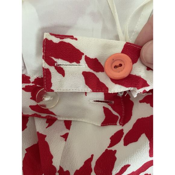 VTG Liz Claiborne Skirt Womens  6 Red Hot Artsy Flowy Career Boss Babe Rich Mom - Picture 6 of 9